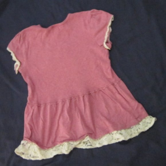 girl 8 top tee Wisteria Orchid Lilac eyelet lace - Picture 6 of 6